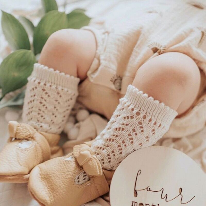Baby Sock Oximeter - Kindersocken für Mädchen, gestrickte Baumwoll-Langsocken, kniehohe