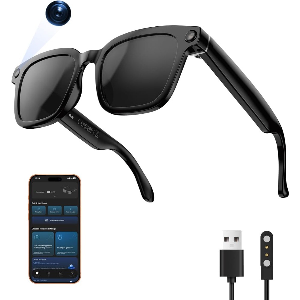Smart Glasses Lens - Smarte HD-Kamerabrille mit Video- und Fotofunktion,