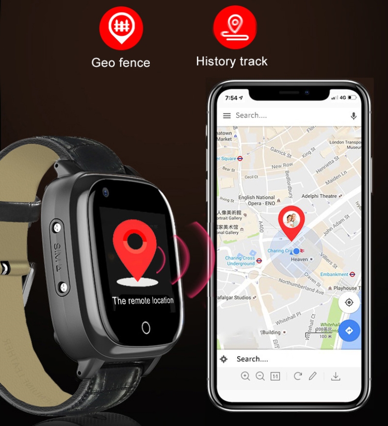 Fall Detection Watch - Ältere Smartwatch für alte Menschen, GPS-Uhr