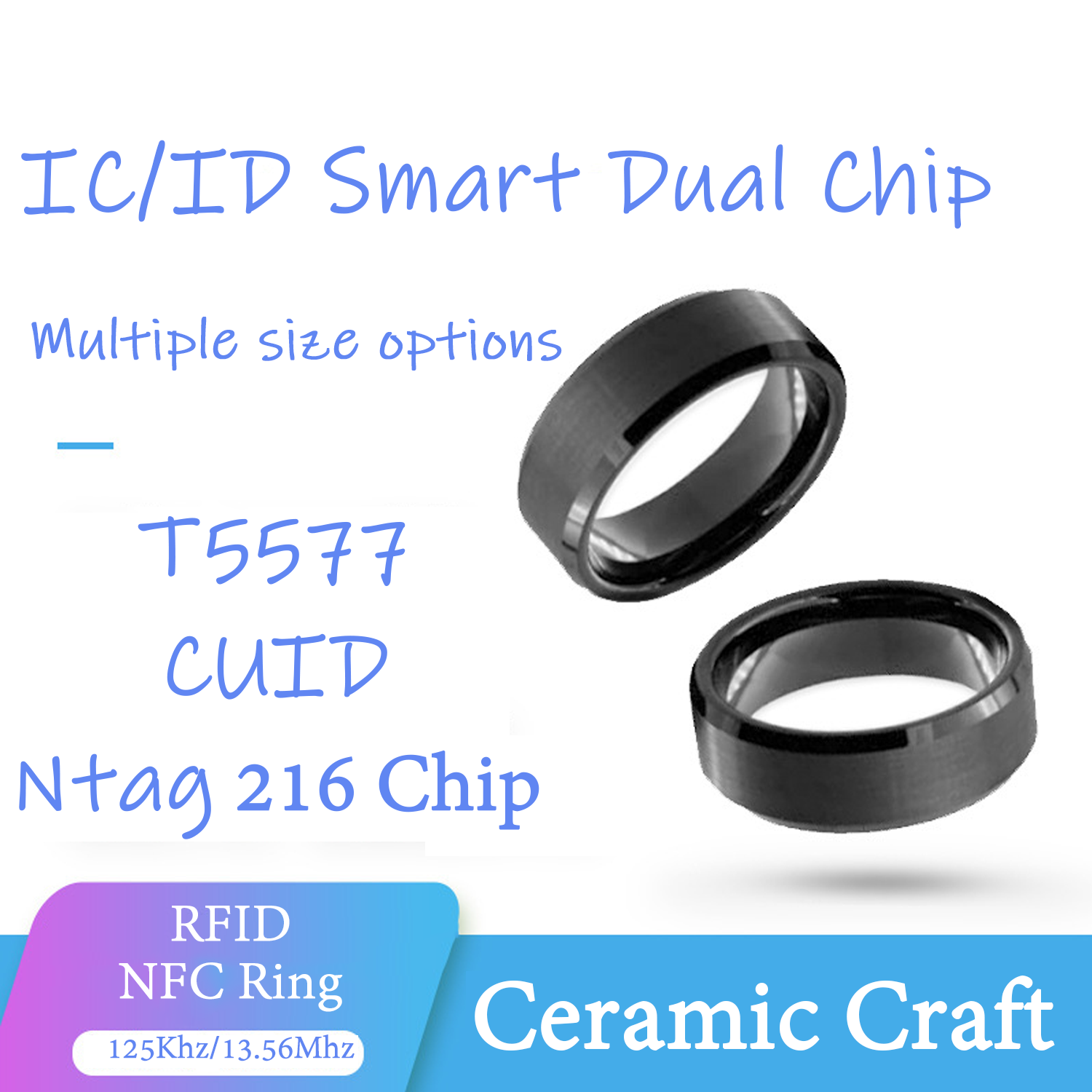 Smart Ring Nfc Pay - CUID T5577 Dual Chip Klon Ring