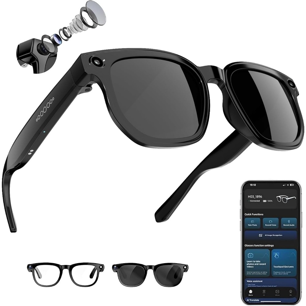 Smarte Brille mit 8MP Kamera,  – Smart Glasses Lens Bewertung und Preis