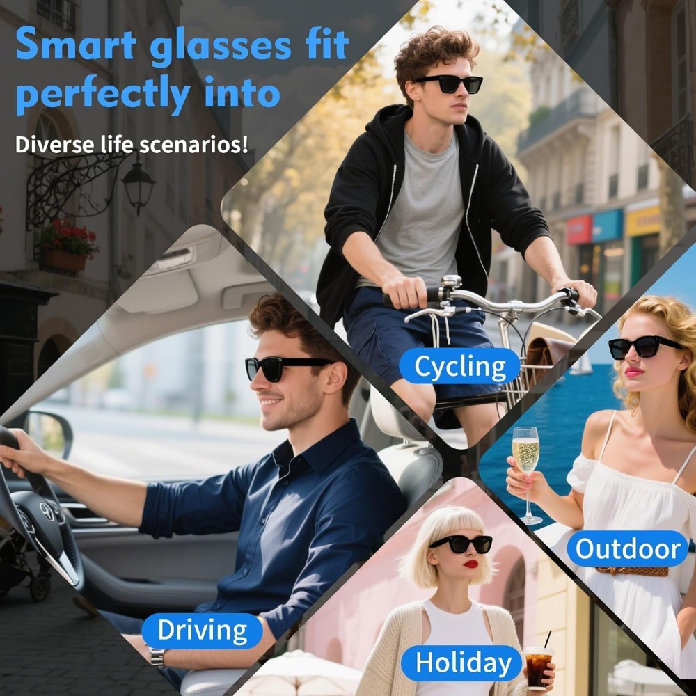 Smarte Brille mit 8MP Kamera,  – Smart Glasses Lens Bewertung und Preis