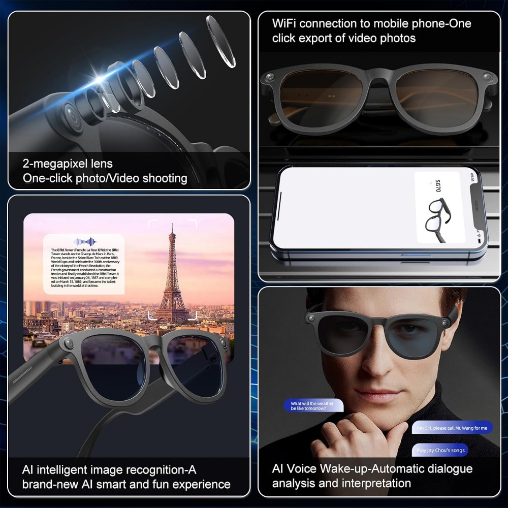 Smarte Brille mit HD-Kamera, E – Smart Glasses Lens Bewertung und Preis