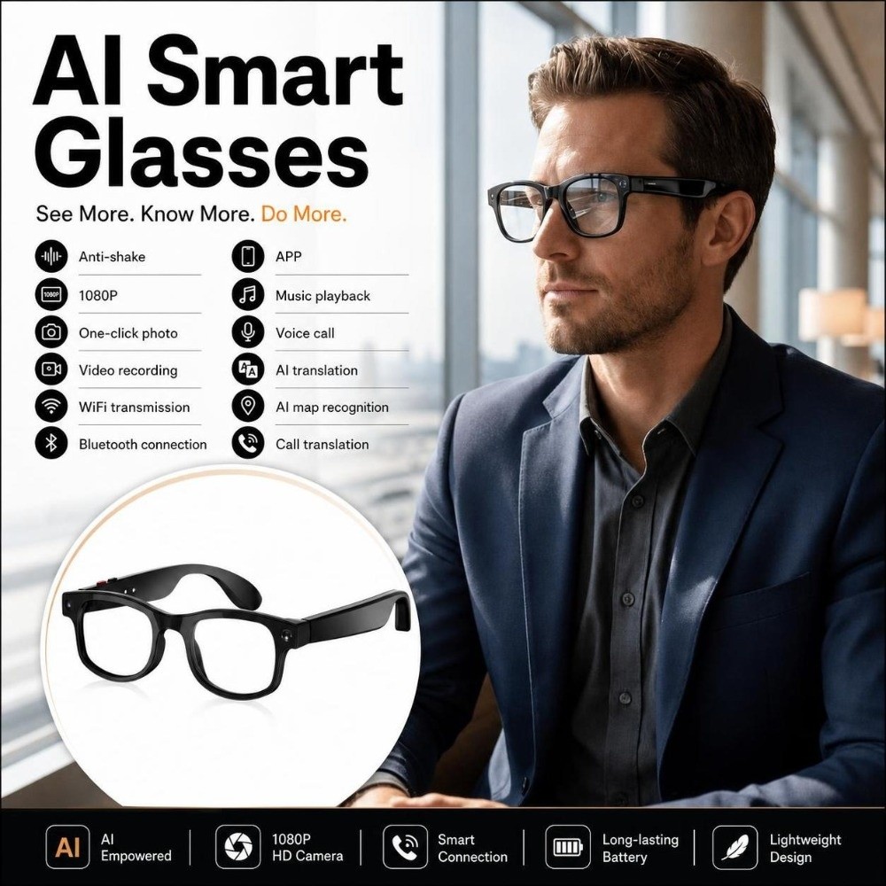 2-in-1 KI-Smart-Brille HD-Foto – Smart Glasses Lens Bewertung und Preis