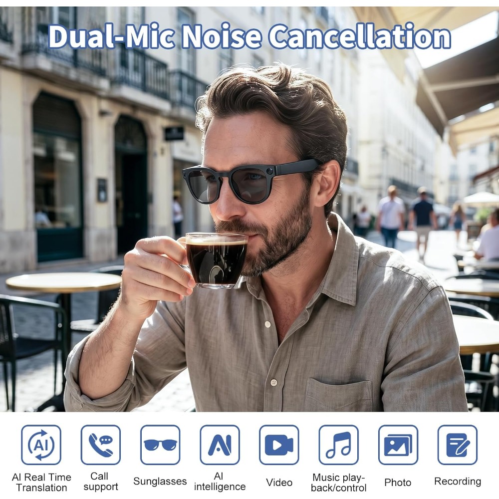 Smarte Brille mit 8MP Kamera,  – Smart Glasses Lens Bewertung und Preis