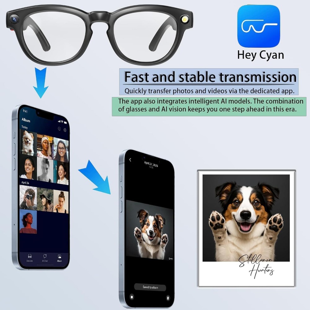 Smarte Brille: 4K-Kamera, Blue – Smart Glasses Lens Bewertung und Preis